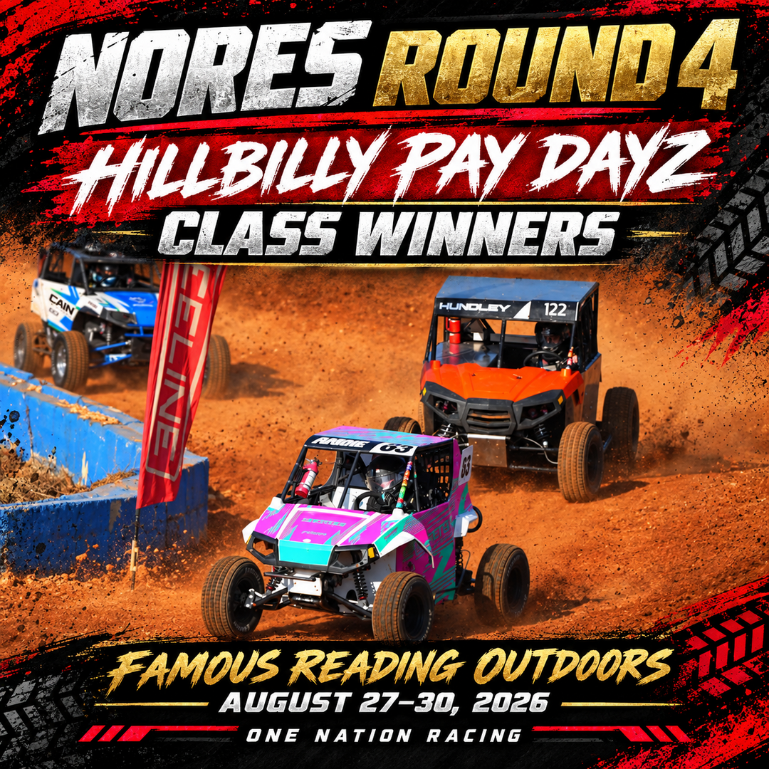 NORES Round 4 Hillbilly Pay Dayz class winners at Famous Reading Outdoors, August 27-30, 2026