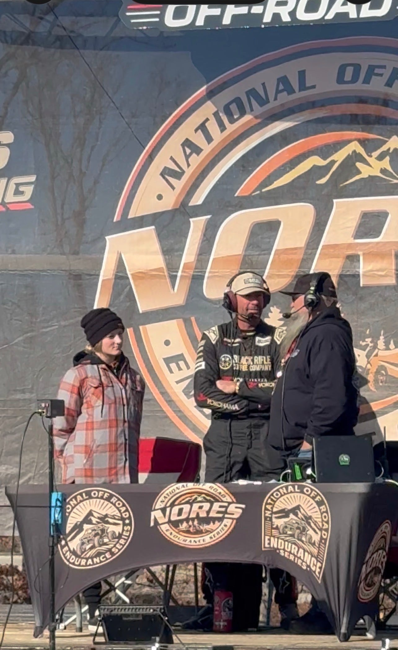 NORES broadcast interview on the event stage